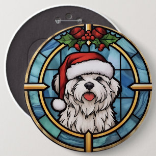 Bóton Redondo 15.24cm Vidro Colorido de Natal Maltês