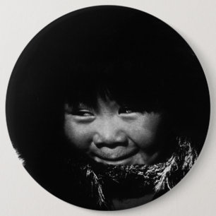 Bóton Redondo 15.24cm Vintage USA Alaska eskimo child