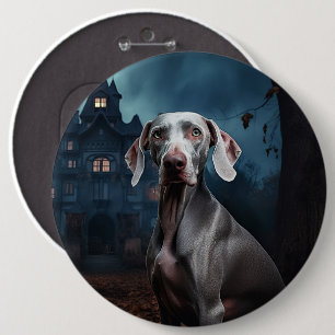 Bóton Redondo 15.24cm Weimaraner Halloween Assustador