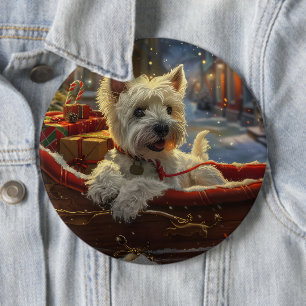 Bóton Redondo 15.24cm West Highland White Terrier Cão Natal Festivo