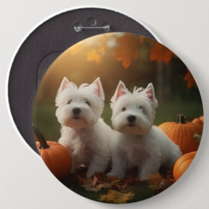 Bóton Redondo 15.24cm West Highland White Terrier Puppy Autumn Pumpkin