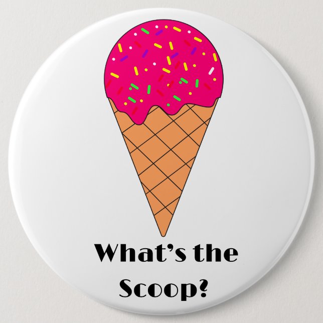 Bóton Redondo 15.24cm What's the Scoop Gender Reveal Party (Frente)