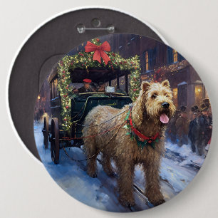 Bóton Redondo 15.24cm Wheaten Terrier Christmas Fesason