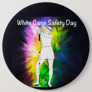 Bóton Redondo 15.24cm White Cane Safety Day dye strong cega