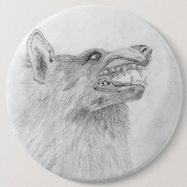 Bóton Redondo 15.24cm Wolf Button (Frente)