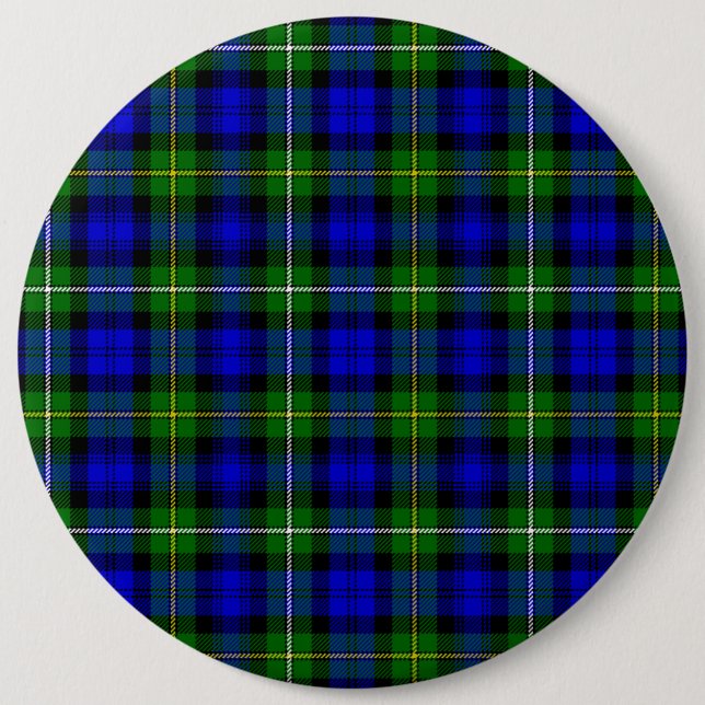 Bóton Redondo 15.24cm Xadrez verde azul Campbell tartan (Frente)