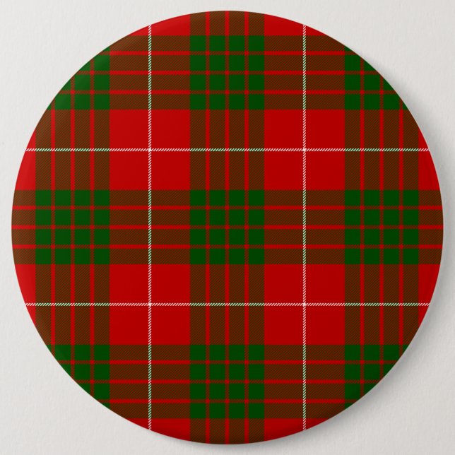 Bóton Redondo 15.24cm Xadrez vermelha tartan tartan (Frente)