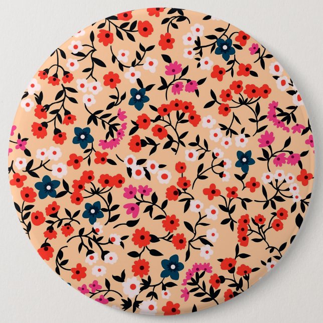 Bóton Redondo 15.24cm Xmas Gift Pequena Flor Bonita Sem Costura (Frente)