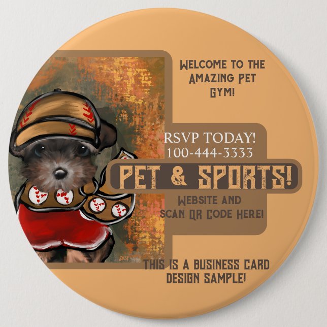 Bóton Redondo 15.24cm Yorkie Poo (Frente)