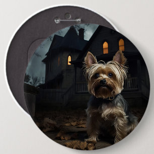 Bóton Redondo 15.24cm Yorkshire Terrier Halloween Assustador