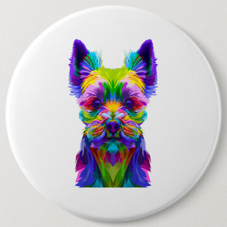 Bóton Redondo 15.24cm Yorkshire Terrier Yorkie Pop Art Dog Gift