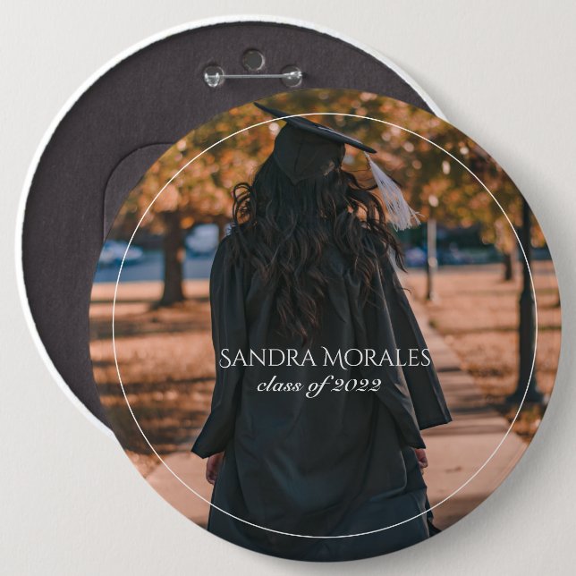 Bóton Redondo 15.24cm Your Graduation Photo Class of  (Frente & Verso)