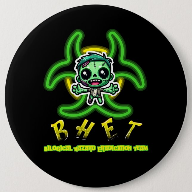 Bóton Redondo 15.24cm Zombie engraçado (Frente)