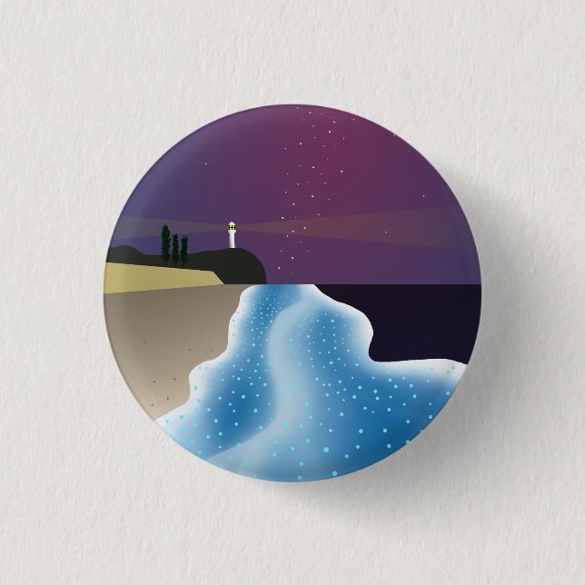 BÓTON REDONDO 2.54CM 夜光虫 (ブルーバージョン) (Frente)