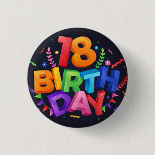 Bóton Redondo 2.54cm 18ª Celebração de Aniversário