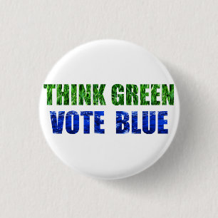 Bóton Redondo 2.54cm 2020 PENSE VERDE-Democrata-Eleitoral, VOTAÇÃO AZ