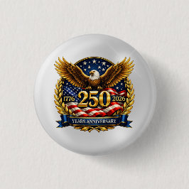Bóton Redondo 2.54cm 250th USA Anniversary Eagle Emblem