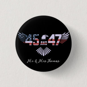 Bóton Redondo 2.54cm 45-47 Presidente 2024 Trumps de volta à Casa Branc