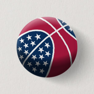 Bóton Redondo 2.54cm 4 de julho de basquetebol