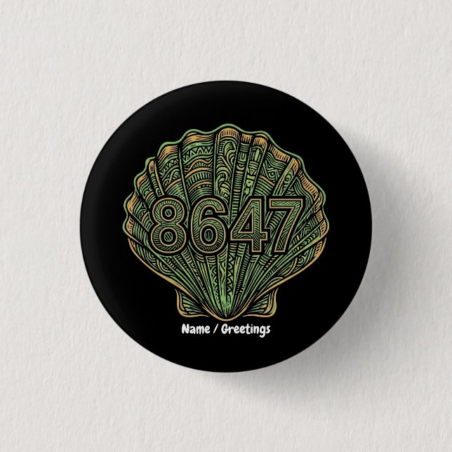 Bóton Redondo 2.54cm 8647 Concha Linocut Oitenta e Seis Quarenta e Sete (Frente)