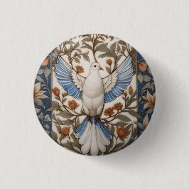 Bóton Redondo 2.54cm A Dove Pacífica William Morris Inspirou Floral