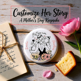 Bóton Redondo 2.54cm A melhor mãe de sempre, mãe, crianças e flores, pe