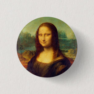 Bóton Redondo 2.54cm A Mona Lisa por Leonardo Da Vinci