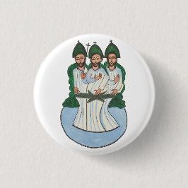 Bóton Redondo 2.54cm A pintura de arte popular da Santa Trindade