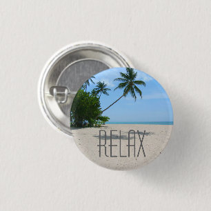 Bóton Redondo 2.54cm A praia tropical "relaxa" o botão