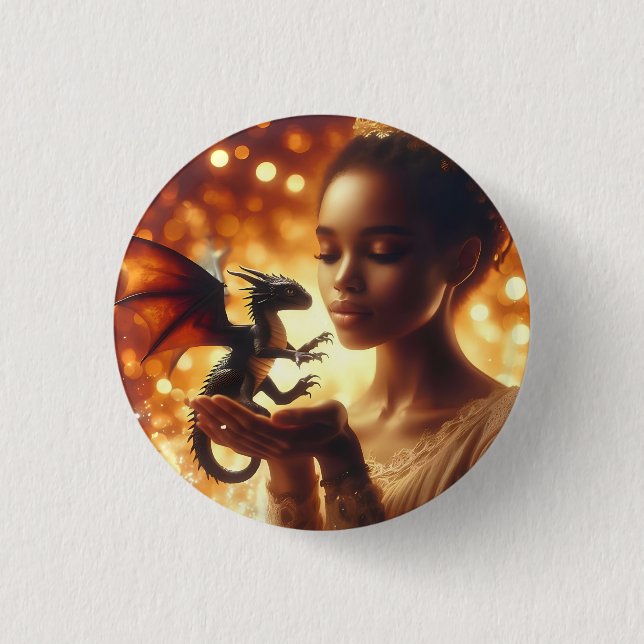 Bóton Redondo 2.54cm  a princess and her baby dragon (Frente)