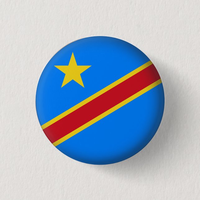 Bóton Redondo 2.54cm A República Democrática do Congo Democrática (Frente)