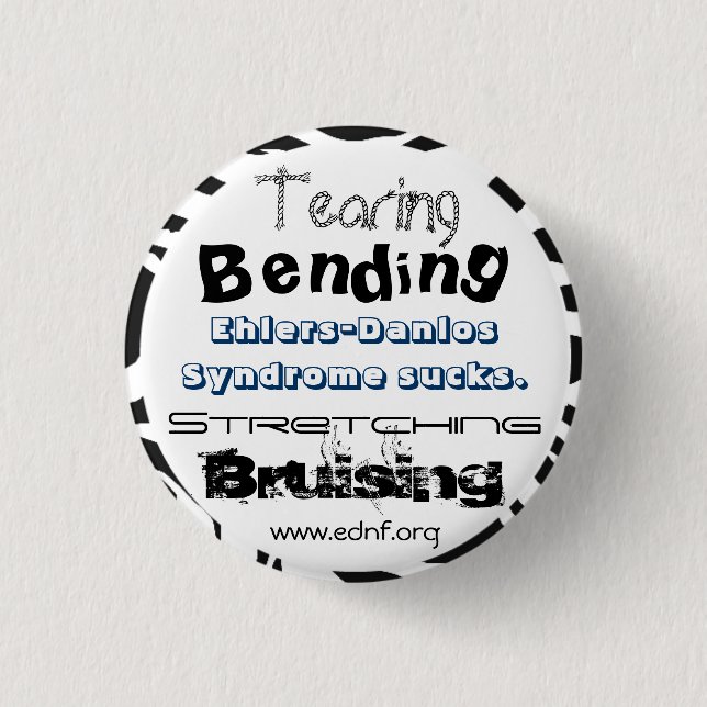 Bóton Redondo 2.54cm A síndrome de Ehlers-Danlos suga (Frente)