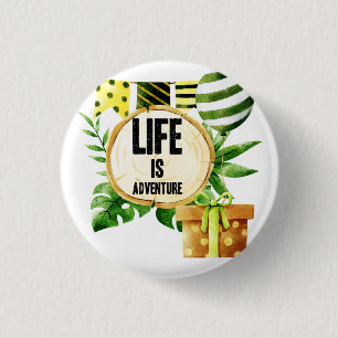 Bóton Redondo 2.54cm A Vida É Aventura - Partido Da Natureza Verde E Do