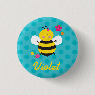 Bóton Redondo 2.54cm Abelha bonito Pin personalizado/botão