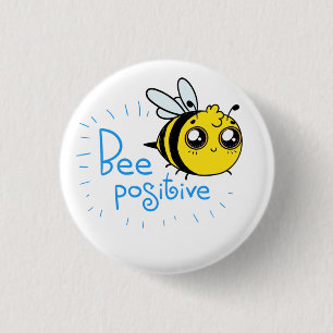 Bóton Redondo 2.54cm Abelha-De-Corte Positiva