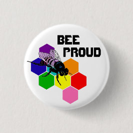 Bóton Redondo 2.54cm Abelha orgulhosa - bandeira bissexual