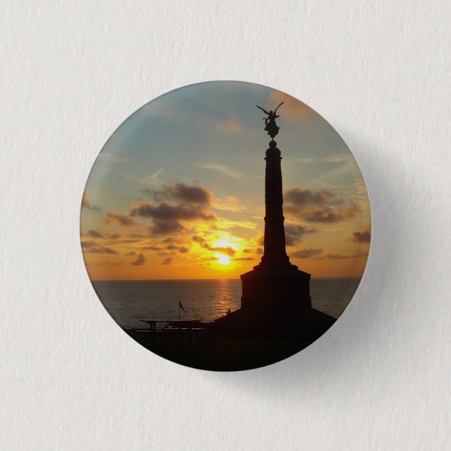 Bóton Redondo 2.54cm Aberystwyth Sunset 3 Cm Round Crachá (Frente)