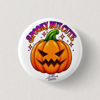 Bóton Redondo 2.54cm Abóbora de Halloween Fofa Assustadora Mas Fofa Bot