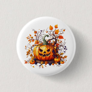 Bóton Redondo 2.54cm abóbora engraçada de outono do Halloween