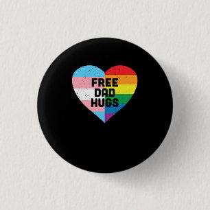 Bóton Redondo 2.54cm Abraços de Pai Gratuito Vintage LGBT Coração Or