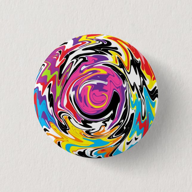 Bóton Redondo 2.54cm Abstrato Swirl (Frente)