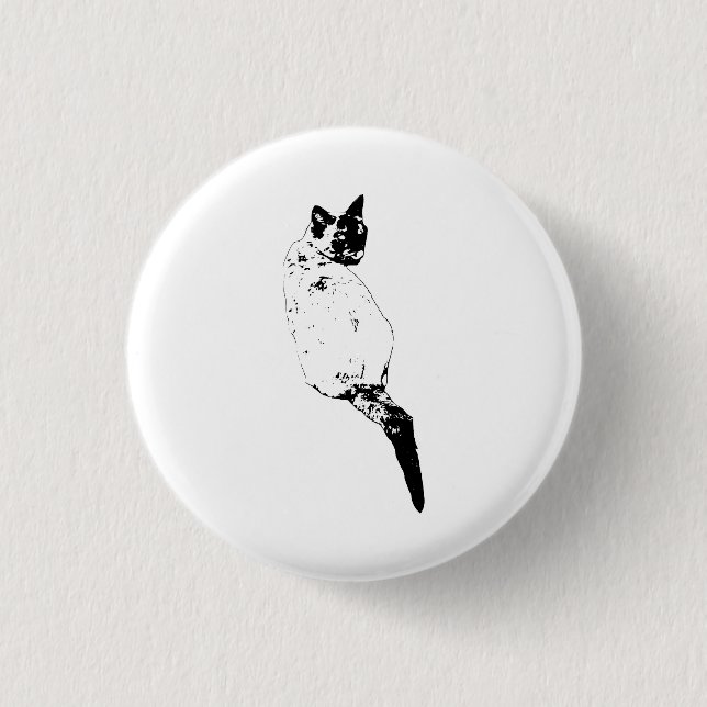 Bóton Redondo 2.54cm Acento de Gato Confiante (Frente)