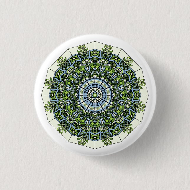 Bóton Redondo 2.54cm Achillean Mandala Button (Frente)