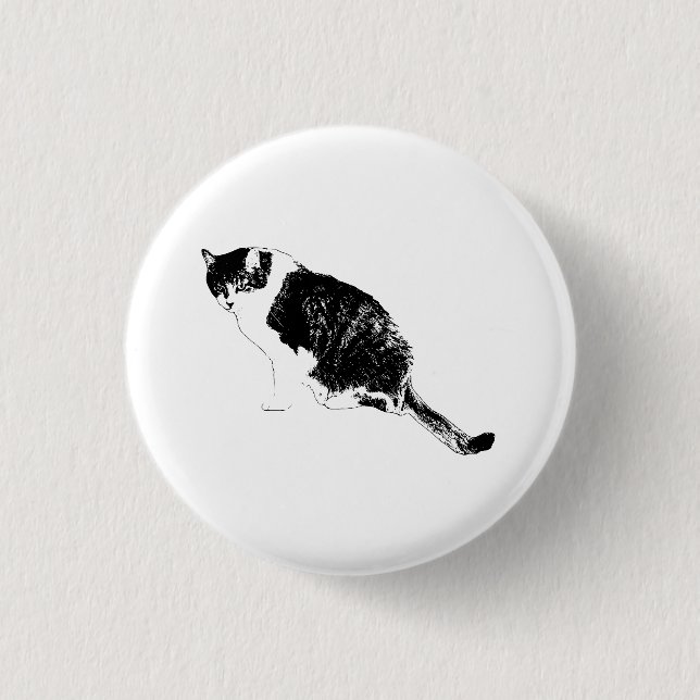 Bóton Redondo 2.54cm Adiciona um Toque de Estilo com o Broche de Gato G (Frente)