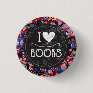 Bóton Redondo 2.54cm "Adoro Livros"