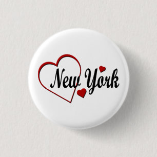 Bóton Redondo 2.54cm Adoro New York Hearts
