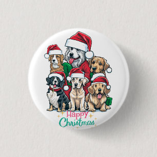 Bóton Redondo 2.54cm Adoro Um Cachorro De Natal