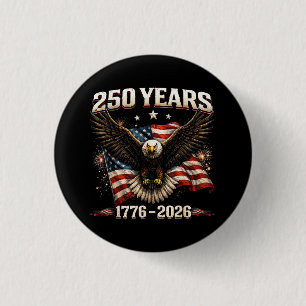 Bóton Redondo 2.54cm Águia Patriótica dos EUA Aniversário de 250 anos 2