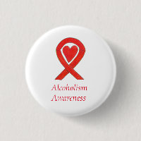 Alcoolismo Consciência Coração Vermelho Fita Perso