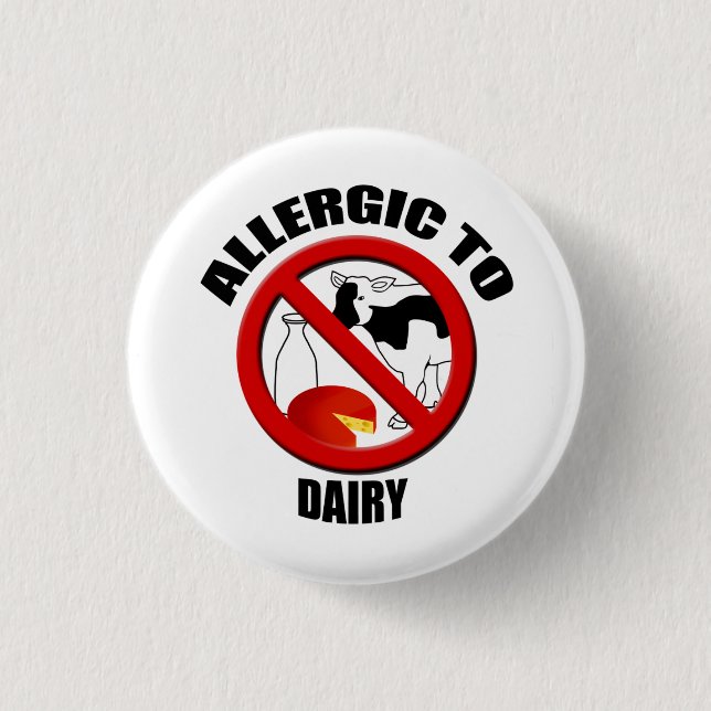 Bóton Redondo 2.54cm Alergia Dairy Medical Alert (Alerta médico para os (Frente)